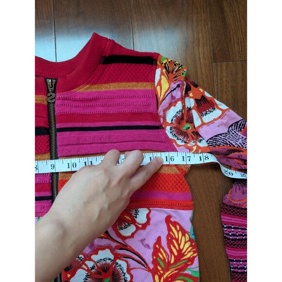 Desigual TOKIO Red and Pink Full Zip Top see measurement for size - Picture 10 of 10